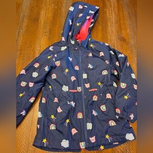 🎈2/$15 Carter's Navy Blue Raincoat with Fun Patterns